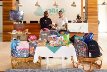 MoECST Receives Donation of Stationery and Sanitary Supplies from Naïa Resort and Spa