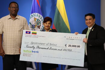 Belize Receives Hurricane Lisa Relief Funds from the Republic of Lithuania